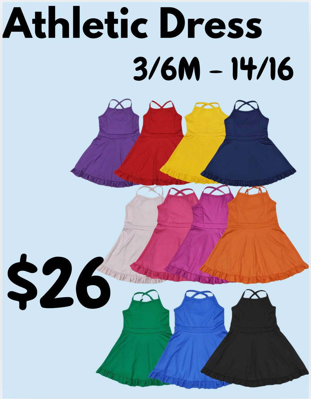 Black Athletic Dress (size up!)