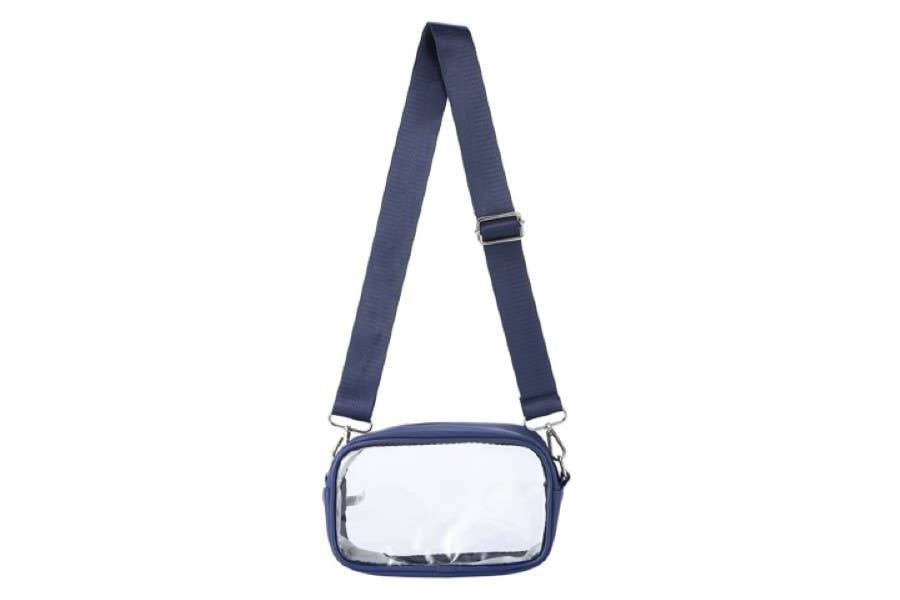 See Thru Clear Crossbody Shoulder Bag with Adjustable Strap