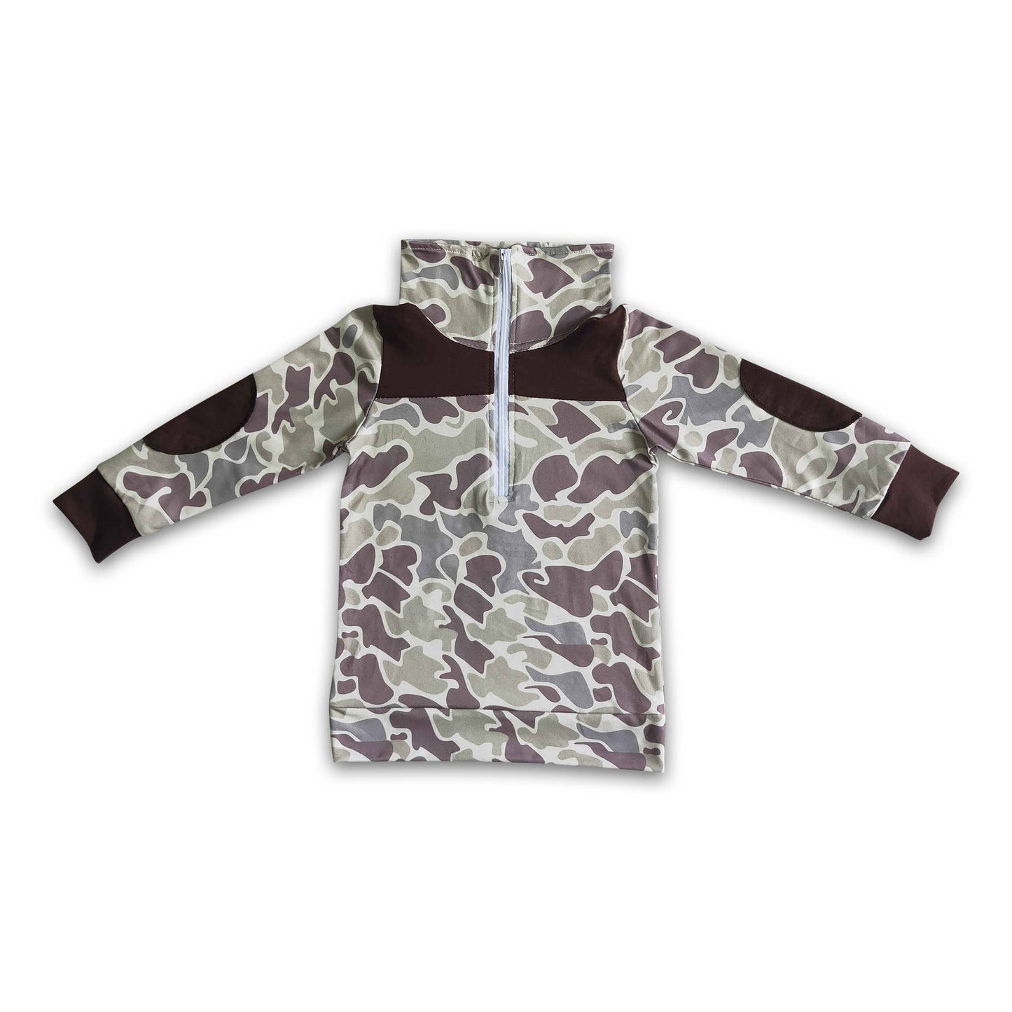 Brown camouflage boys pullover