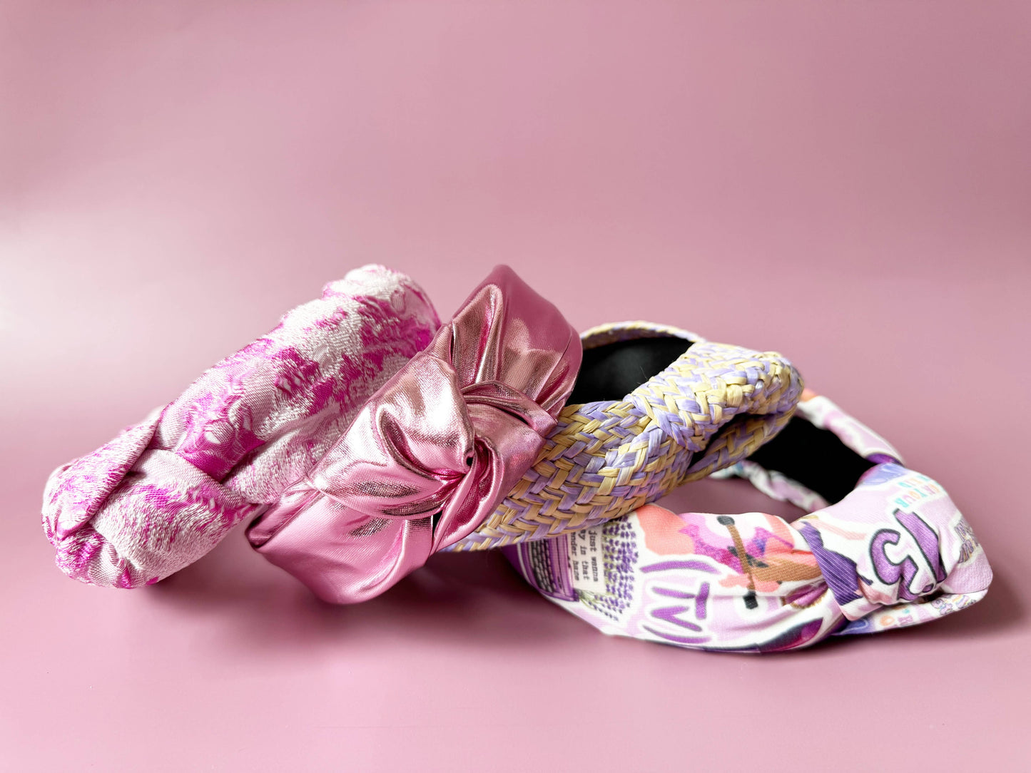 Pink metallic headband