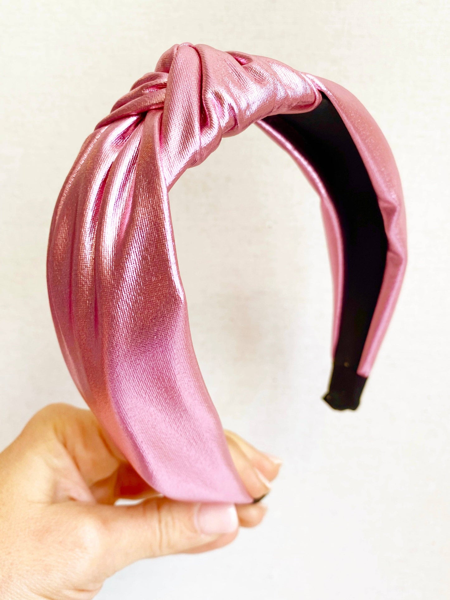Pink metallic headband