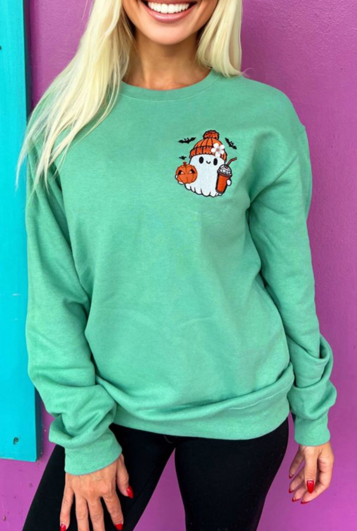 Embroidered Preppy Ghost Sweatshirt
