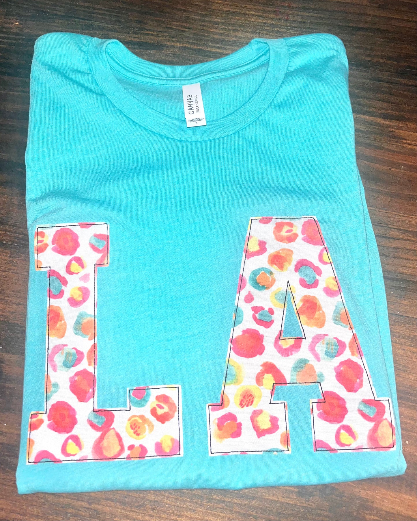 Rainbow Leopard Louisiana Appliqué Tee