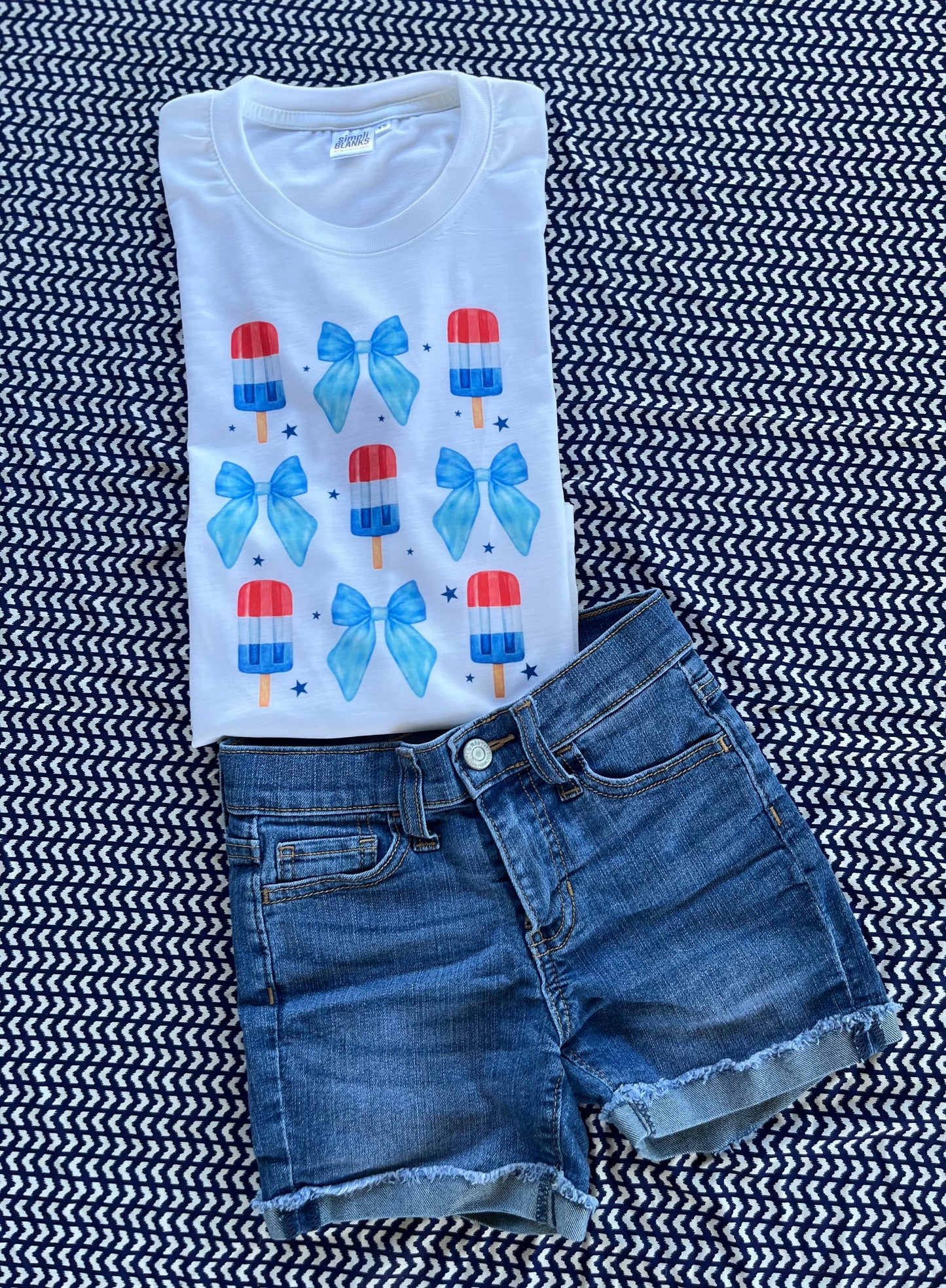 Bomb Pop Adult Bow tee