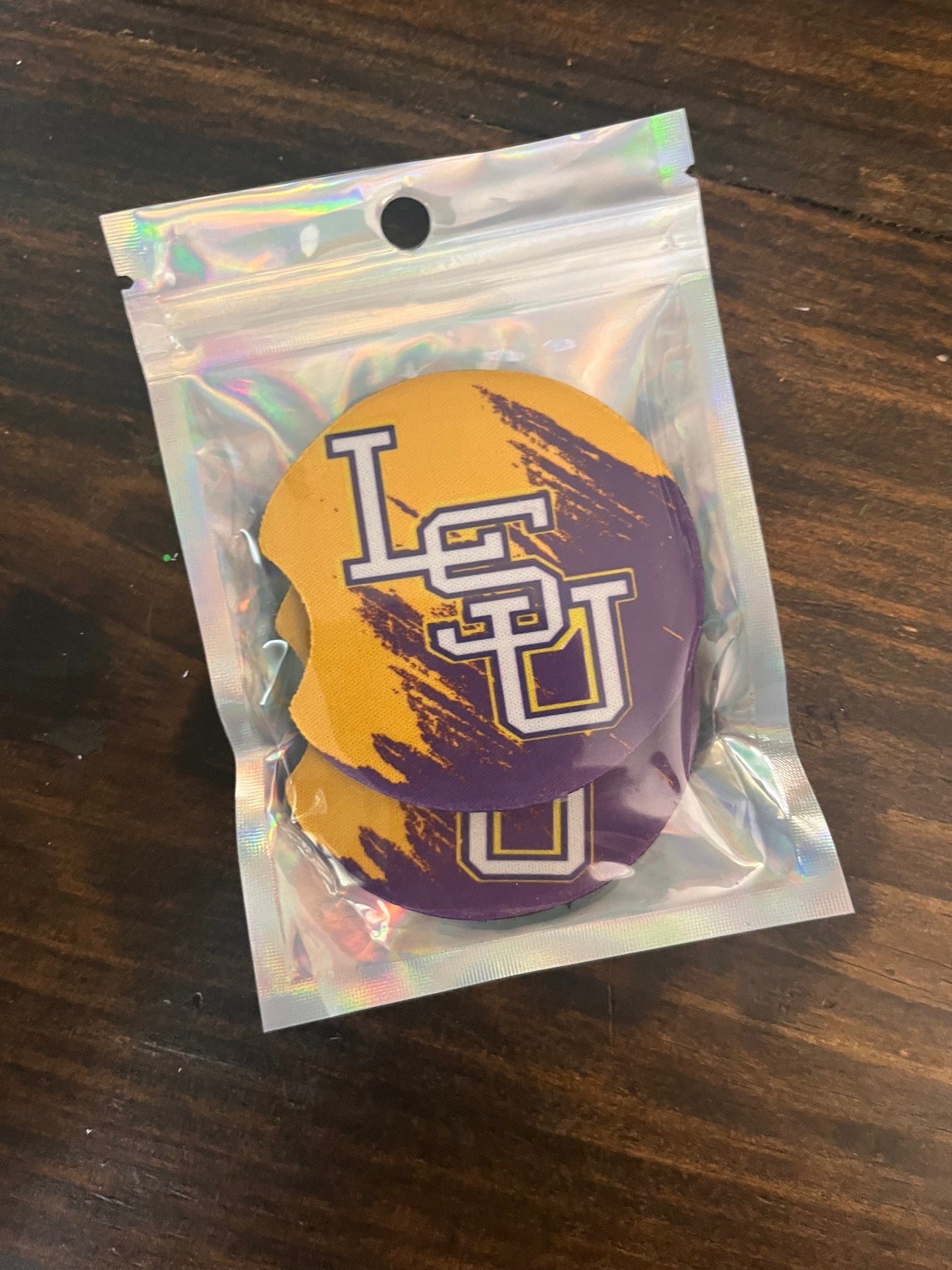 LSU Neoprene Car Coasters