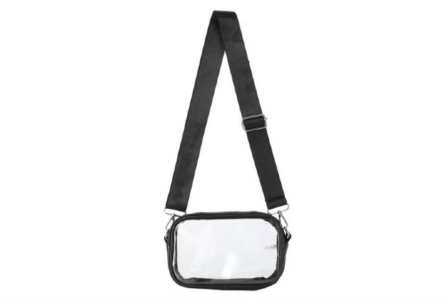 See Thru Clear Crossbody Shoulder Bag with Adjustable Strap