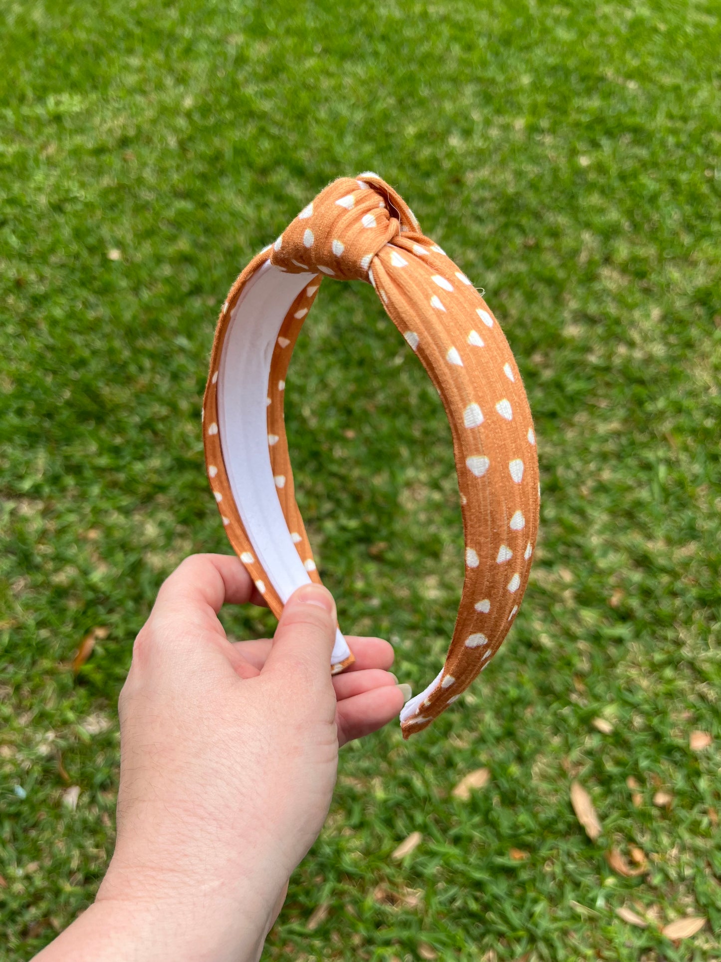 Brown Speckle Top Knot Headband