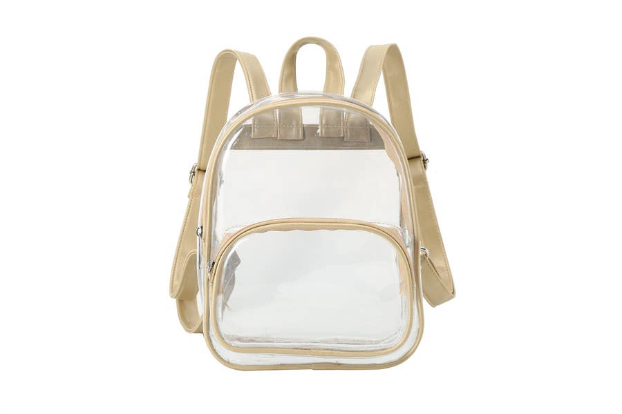 Ladies Clear See Thru Back Pack Handbag