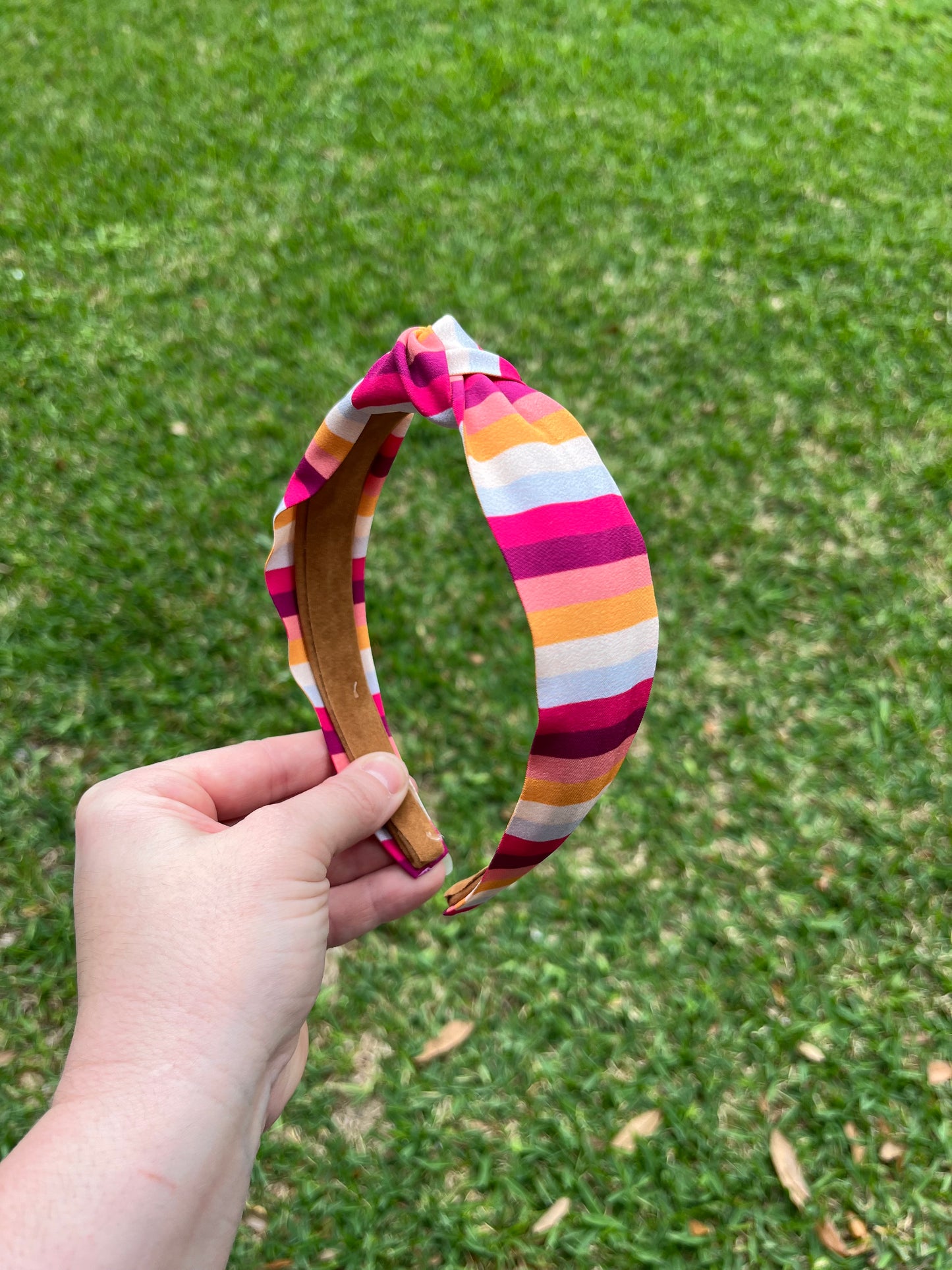 Berry Sunset Stripe Top Knot Headband