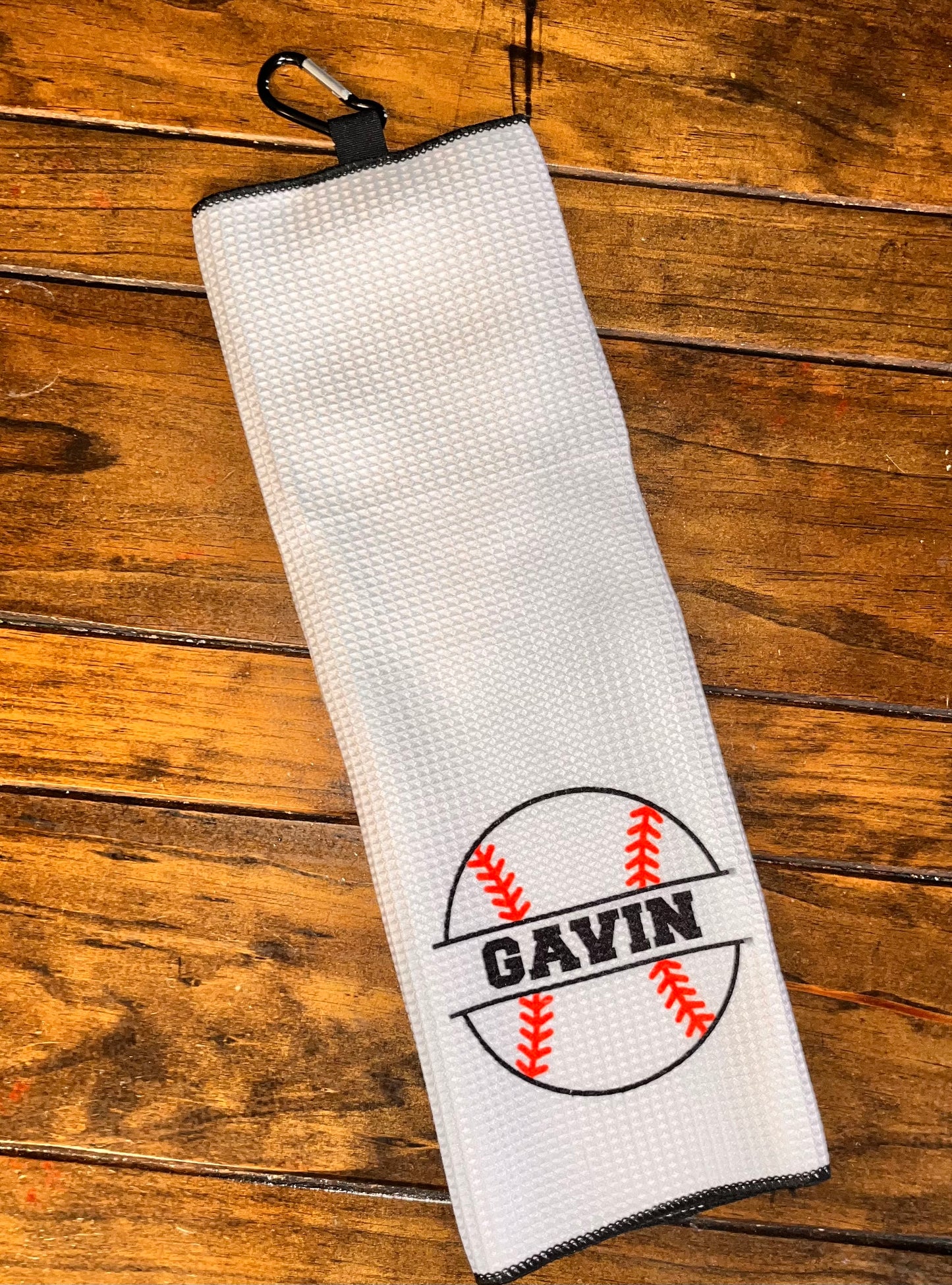 Baseball Tri-fold Towel with clip