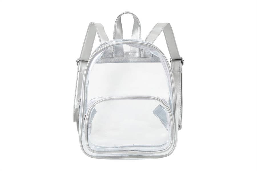 Ladies Clear See Thru Back Pack Handbag