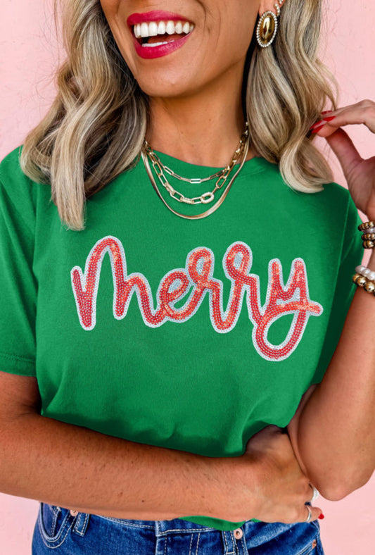 Merry Sequin Tee