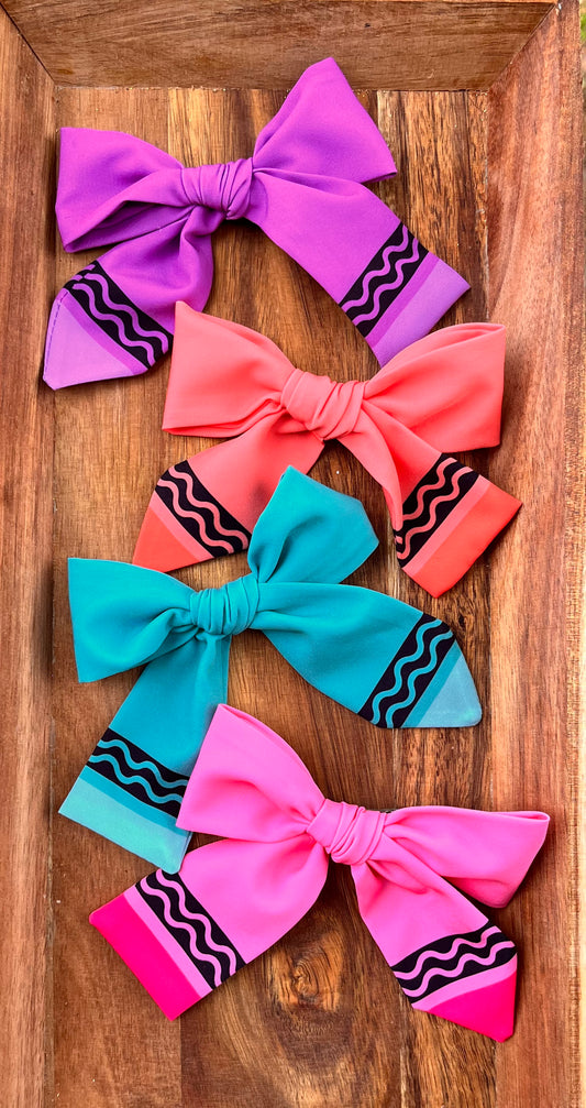 Crayon Pinwheel Bow