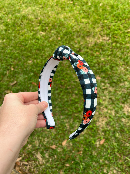 Plaid Floral Headband