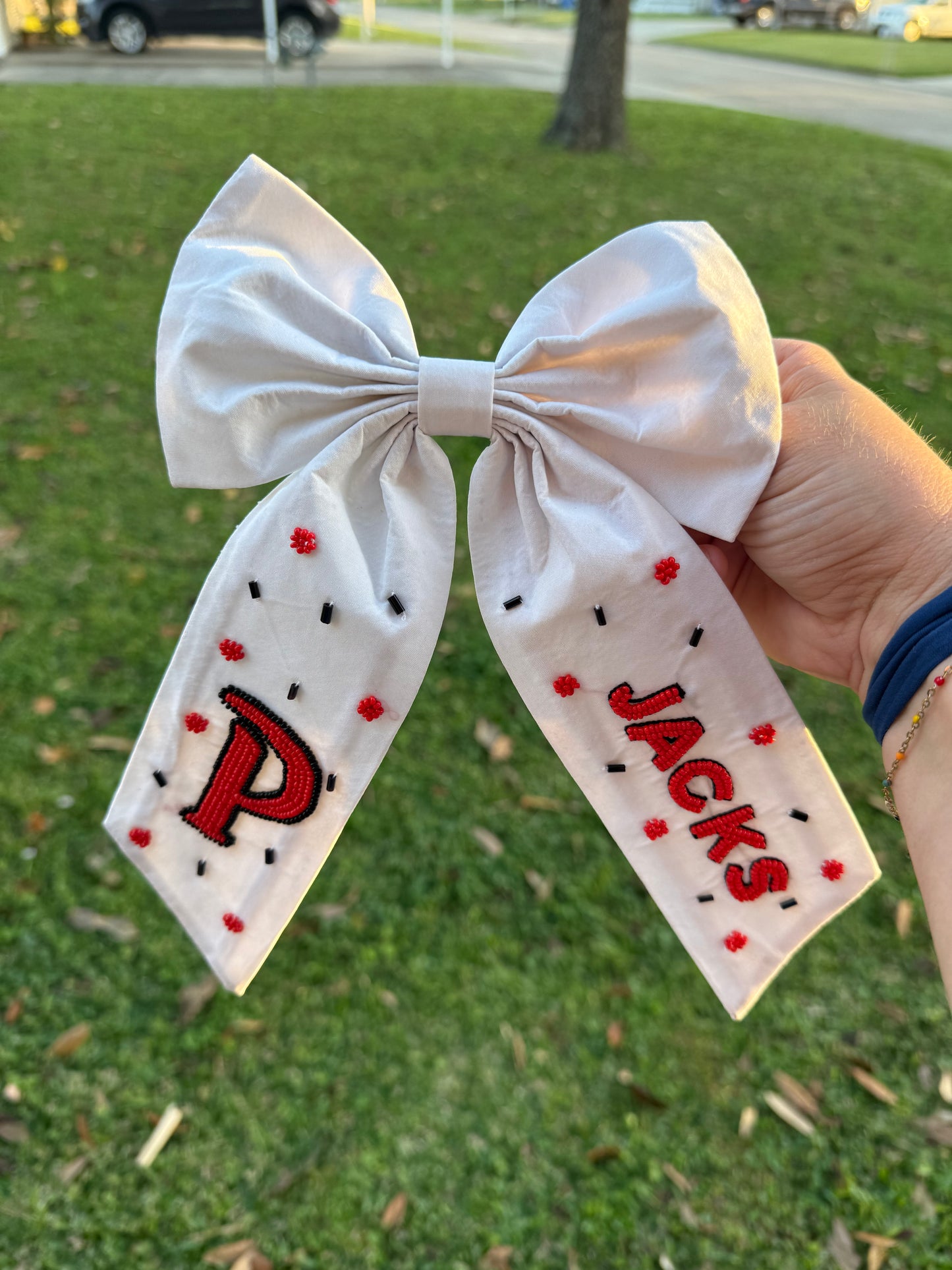 School Spirit Beaded Bow