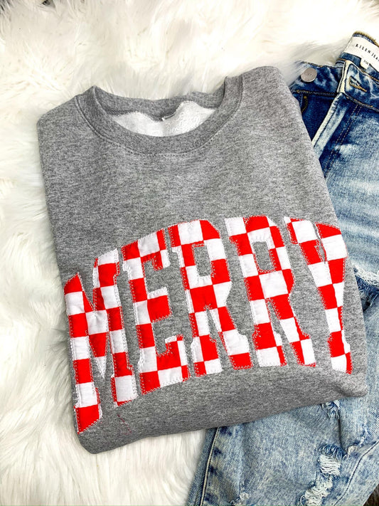 Checkered Merry Sweatshirt