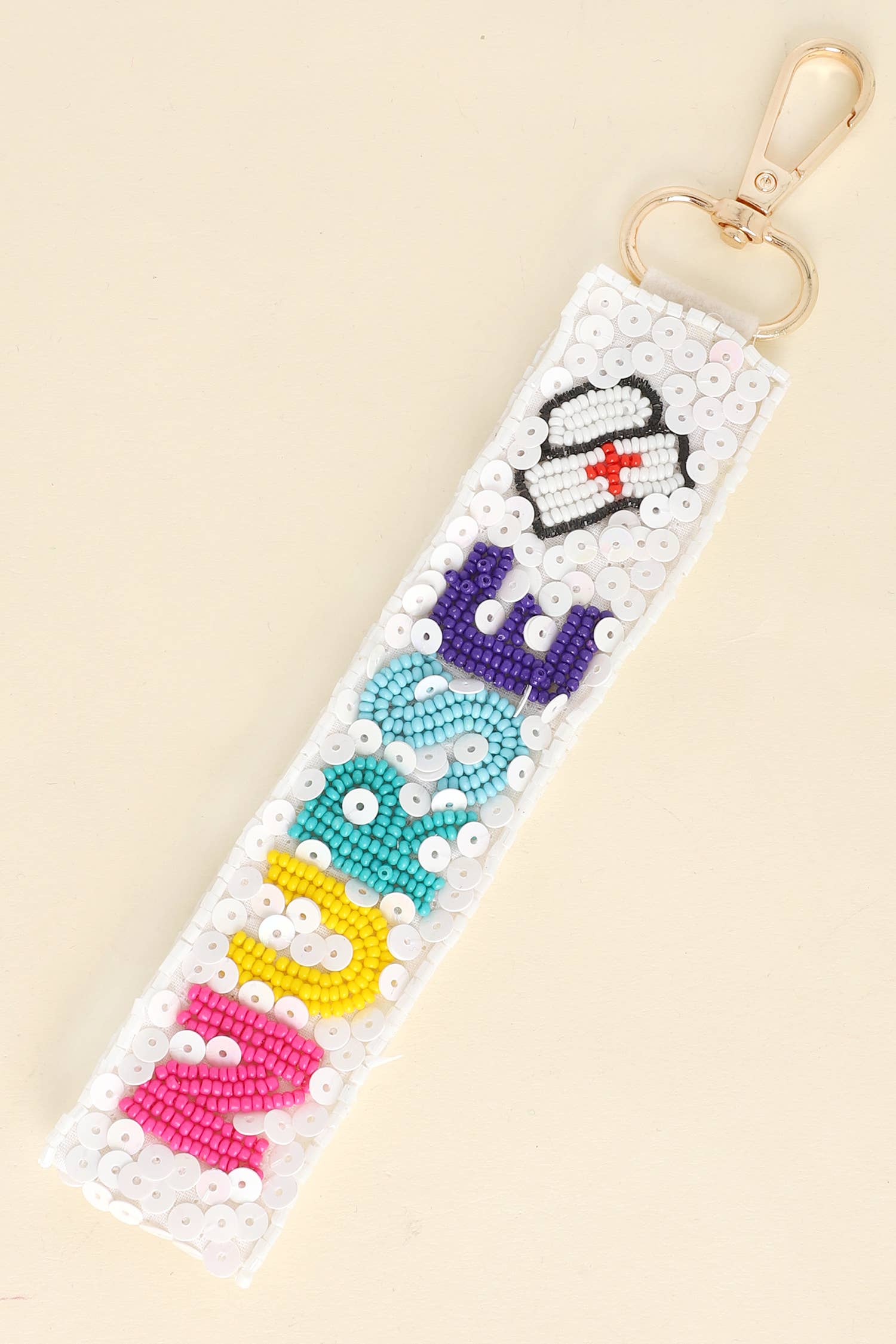 Nurse Long Strip Lettering Beaded Keychain – Sweet Southern Pea