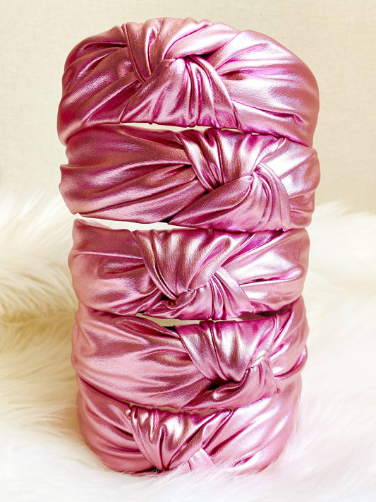 Pink metallic headband