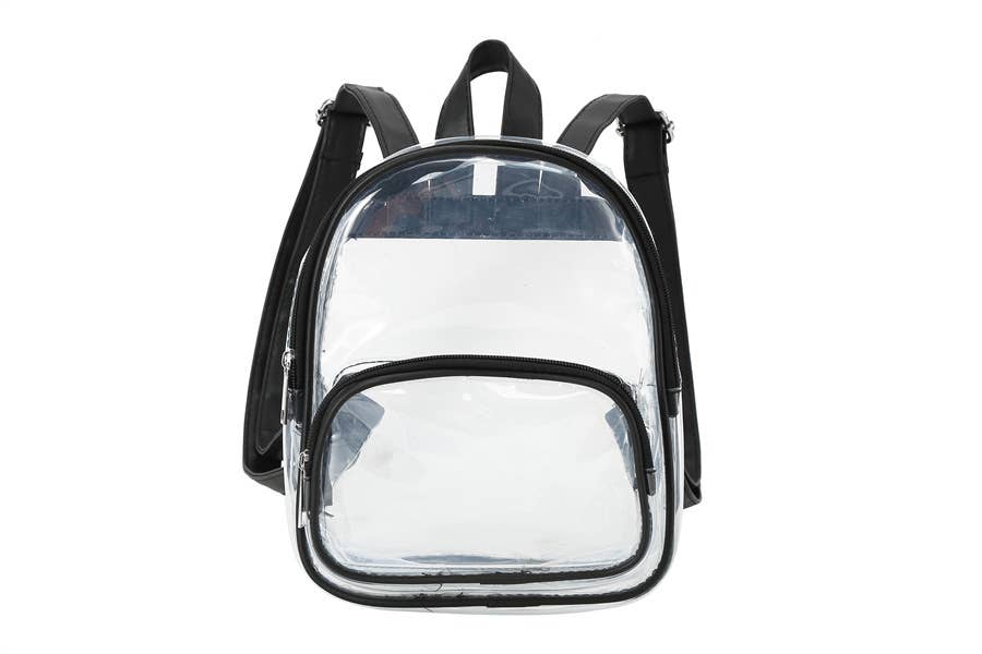 Ladies Clear See Thru Back Pack Handbag