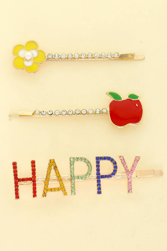 3-Pack Teachers Appreciation Hair Pin Set